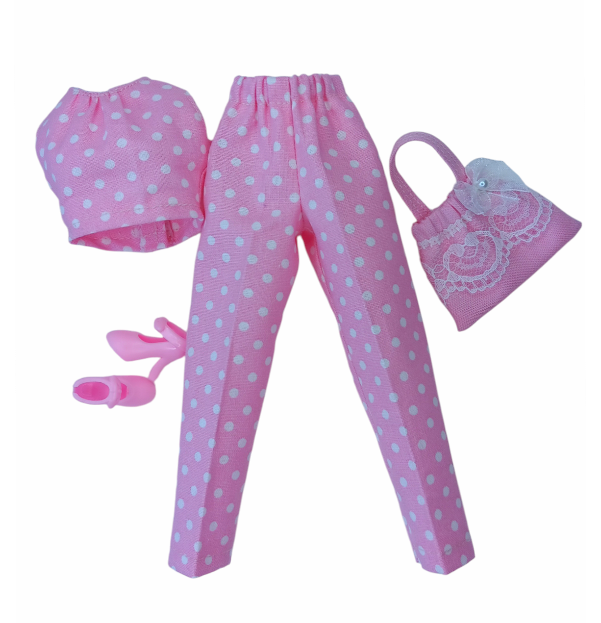 Dolls Basics Pink Polka Dots Outfit for Curvy Fashion Dolls